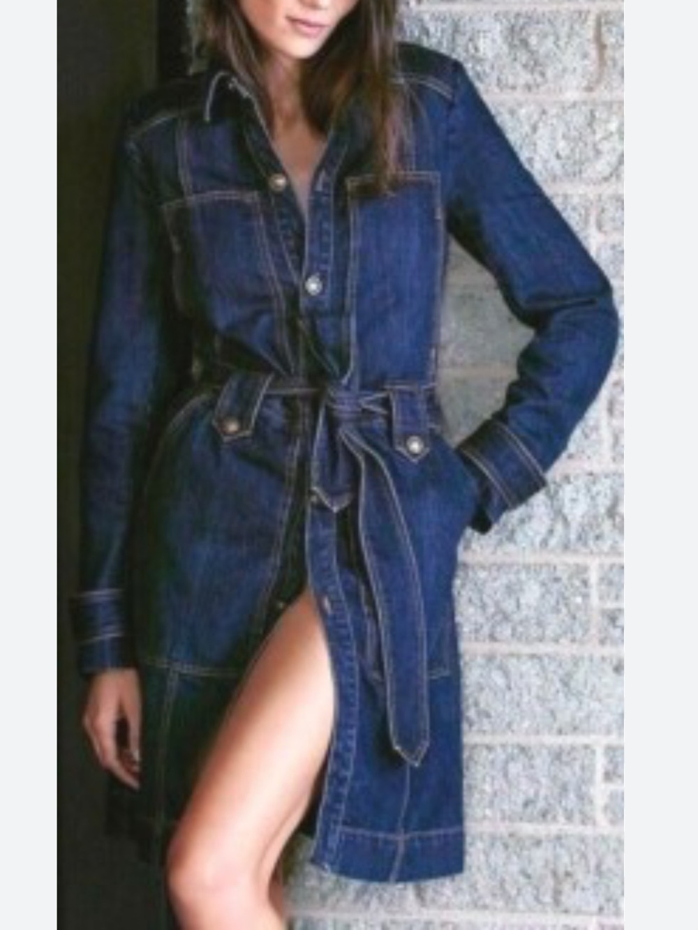 Free People Denim Trench Coat